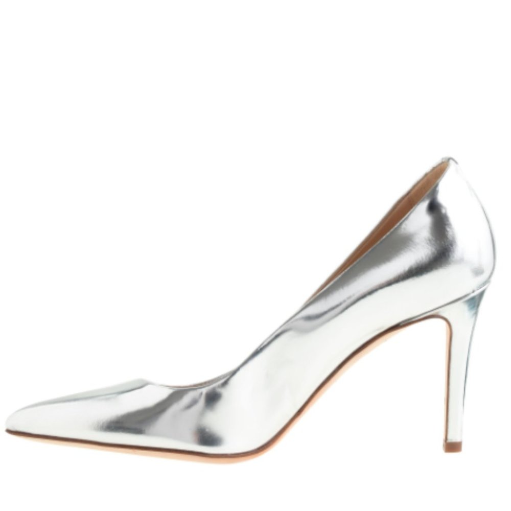 J.Crew Everly Silver Metallic Leather Pumps Sz 9